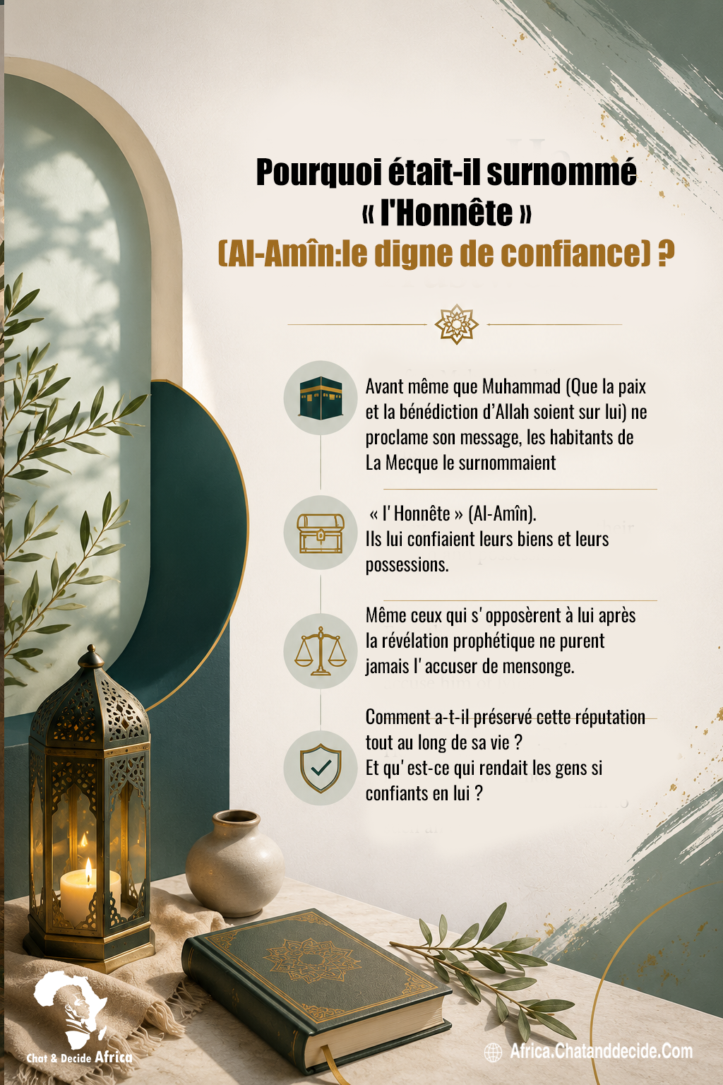 Pourquoi était-il surnommé « l'Honnête » (Al-Amîn:le digne de confiance) ?