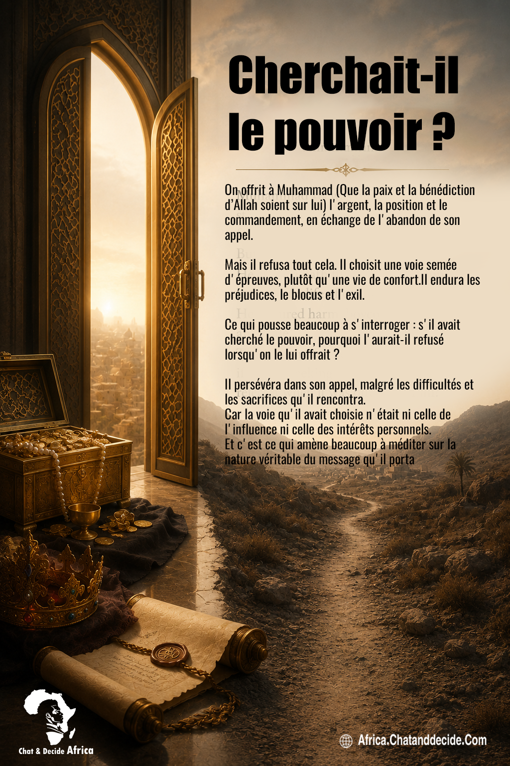 Cherchait-il le pouvoir ?